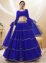 Georgette Blue Party Wear Leheriya Printed Lehenga Choli